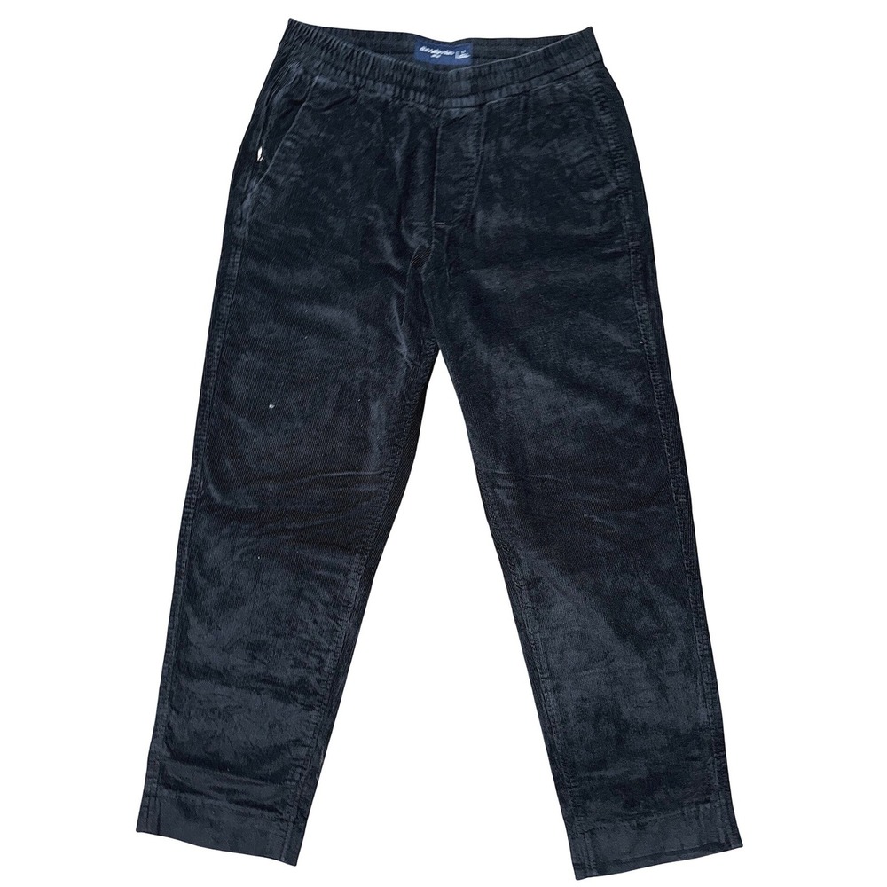 Abercrombie & Fitch Mens Small Navy Blue Corduroy Loose Fit Elastic Waist Pants